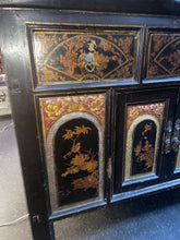 Load image into Gallery viewer, Antique 19th Century Chinese Wood Black Lacquer Storage Cabinet!!!