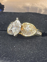 Load image into Gallery viewer, Ladies 14kt yellow gold Marquise cut diamond ring. total diamond weight 1.69 ct