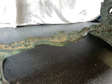 Load image into Gallery viewer, Antique Marble Inlay Coffee Table With Cast Iron Base