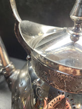 Load image into Gallery viewer, RARE MERIDEN B. COMPANY Swirled Quadruple SilverPlated Tipping Teapot - ANTIQUE