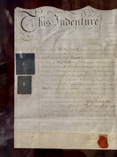 Load image into Gallery viewer, British Indentured Servant Contract 1785 with Wax Seals Shillings & Tax Stamps