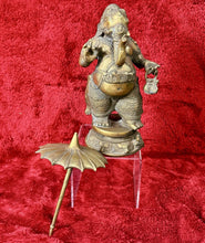 Load image into Gallery viewer, Mappilai Ganesha - Statue of Lord Ganesh with his umbrella, Bronze Sculpture
