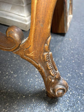 Load image into Gallery viewer, Antique venetian 19th century Carved Italian wood inlaid two-tier table!