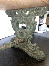 Load image into Gallery viewer, Antique Marble Inlay Coffee Table With Cast Iron Base