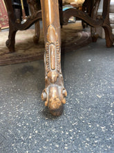 Load image into Gallery viewer, Antique venetian 19th century Carved Italian wood inlaid two-tier table!