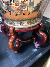 Load image into Gallery viewer, LARGE CHINESE DRAGON PORCELAIN GILT FLOOR VASE WITH STAND!