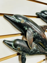 Load image into Gallery viewer, RARE Vintage SPI (San Pacific Int’l) Pair Set of 2 DOLPHINS BRASS Sculptures
