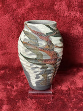 Load image into Gallery viewer, NS22- ALEX LONG Raku Copper Lava Glazed Ceramic Pottery 8.25” Vase, SIGNED 2012