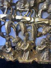 Load image into Gallery viewer, Antique 25.5" Chinese Carved Deep Relief Gilt Wood Warriors Scenes Panel !!