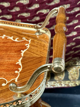 Load image into Gallery viewer, Vintage 1950s Italian Liquor Bar Cart Wood Inlay Mid Century Modern On Wheels