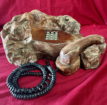 Load image into Gallery viewer, Vintage MCM Sculpted Redwood BURL TELEPHONE 18”x13”x6” (**Untested**)