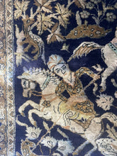 Load image into Gallery viewer, Vintage Handmade Beautiful Perssipn Silk Rug/tapestry 41“ X 29“