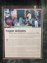 Load image into Gallery viewer, TIGER WOODS Shadowbox Display w/ Multi Signed Game Used Hat, 2nd Buick Win 2004