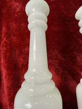 Load image into Gallery viewer, Vintage Mid Century HEYCO 22.5” Opaline Milk Glass Table Lamps w/ 6” Brass Base