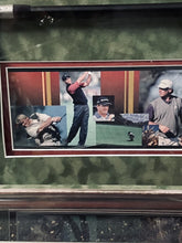 Load image into Gallery viewer, TIGER WOODS Shadowbox Display w/ Multi Signed Game Used Hat, 2nd Buick Win 2004