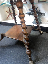 Load image into Gallery viewer, Antique Victorian 19th Century Walnut Barley Twist Plant Stand Side Parlor Table