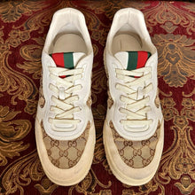 Load image into Gallery viewer, GUCCI Re-Web Sneakers 787476 Mens Size 12 Gg Canvas & Leather, Barely Used