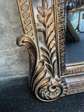 Load image into Gallery viewer, large gold & bronze ornate decorative wall mirror 67“ x 40“