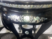 Load image into Gallery viewer, Vintage Pair Of Wood Chinese Tabourets With Mother Of Pearl Rosette Inlay Table