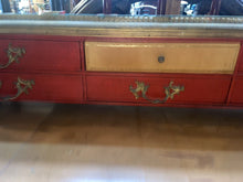 Load image into Gallery viewer, antique c1910-20 french leather inlaid Desk W/ Matching Marble Top Shelving