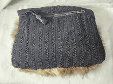 Load image into Gallery viewer, Handmade REAL Silver Fox FUR MUFF W/ Head HAND WARMER PURSE - LARGE SIZE