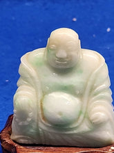 Load image into Gallery viewer, Vintage Chinese Jade Buddha with Wood Stand