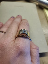 Load image into Gallery viewer, Men's Vintage 10K Yellow Gold .65c Diamond Pave Signet Ring SZ 9