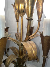 Load image into Gallery viewer, Mid Century Modern Italian Candelabra Lamp Gilt Iron Tole 9 Light