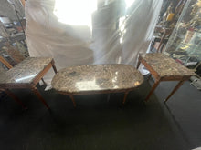 Load image into Gallery viewer, Set of 3 beautiful black Marble Oval Coffee Table And 2 End Tables!