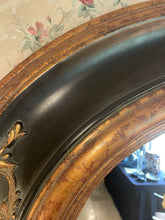 Load image into Gallery viewer, Large Ornate, Gold & Black Oval Mirror