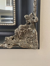Load image into Gallery viewer, Extra Large Ornate Black & Gold Rectangular Beveled Mirror 65” X 45”