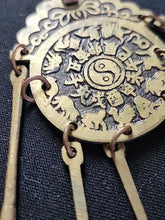 Load image into Gallery viewer, Antique OLD CHINESE BRASS METAL OPIUM CHATELAINE w/ 6 TOOLS
