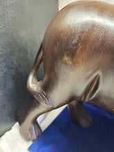 Load image into Gallery viewer, Vintage African Ebony Wooden Rhino Statue Rhinoceros Wooden -Carved Art Figure