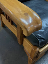 Load image into Gallery viewer, Morris/Stickley-Inspired Royal Oak Chair Recliner + Footstool, Leather Cushions!