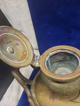 Load image into Gallery viewer, Vintage Solid Brass Double Lidded Ink Well Ink Holder with Snake Handle Accents