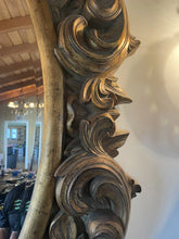 Load image into Gallery viewer, #199 Large Vintage Ornate Gold Oval Beveled Mirror 65“ X 54“