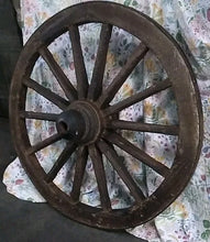 Load image into Gallery viewer, Rustic Wagon Wheel Dating Mid to Late 1800's, 47” Diameter Nice Condition 