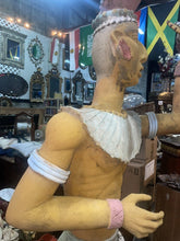 Load image into Gallery viewer, Large Life Size majestic Mexican Native Aztec Inca Clay Warrior Statue 81”