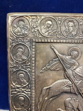 Load image into Gallery viewer, Antique 1867 sterling silver St George Dragon Orthodox Russian Icon!!