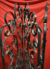Load image into Gallery viewer, Vintage 74” High Wrought Iron Metal 3-Panel Folding Room Divider, 19”L per Panel