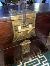 Load image into Gallery viewer, Antique Solid Wood Japanese Chest, Trunk With Really Unique Hardware And Lock