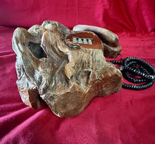 Load image into Gallery viewer, Vintage MCM Sculpted Redwood BURL TELEPHONE 18”x13”x6” (**Untested**)