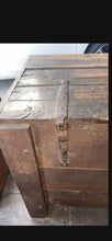 Load image into Gallery viewer, Antique Handmade Metal & Wood Storage Chest Trunk