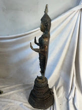 Load image into Gallery viewer, Antique bronze Thai Buddha statue from Thailand 29” Tall !!