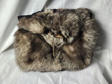 Load image into Gallery viewer, Handmade REAL Silver Fox FUR MUFF W/ Head HAND WARMER PURSE - LARGE SIZE