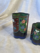 Load image into Gallery viewer, Set Of 3 Antique Japanese Cloisonné Brush Pots, Meigi Period 1868-1912