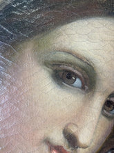Load image into Gallery viewer, Antique 19th Century Italian Oil Painting Madonna Della Seggiola After Raphael
