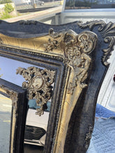Load image into Gallery viewer, #115 Antique Style Ornate Large Gold And Black Mirror 3D 69“ X 46“