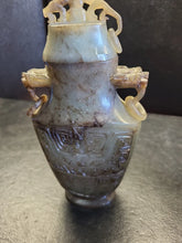 Load image into Gallery viewer, China Old Jade Carving Niu Jaguar cat Head Ring Incense Burner Incensory Censer