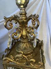 Load image into Gallery viewer, Vintage Pair Of Elegant Crystal And brass table lamps